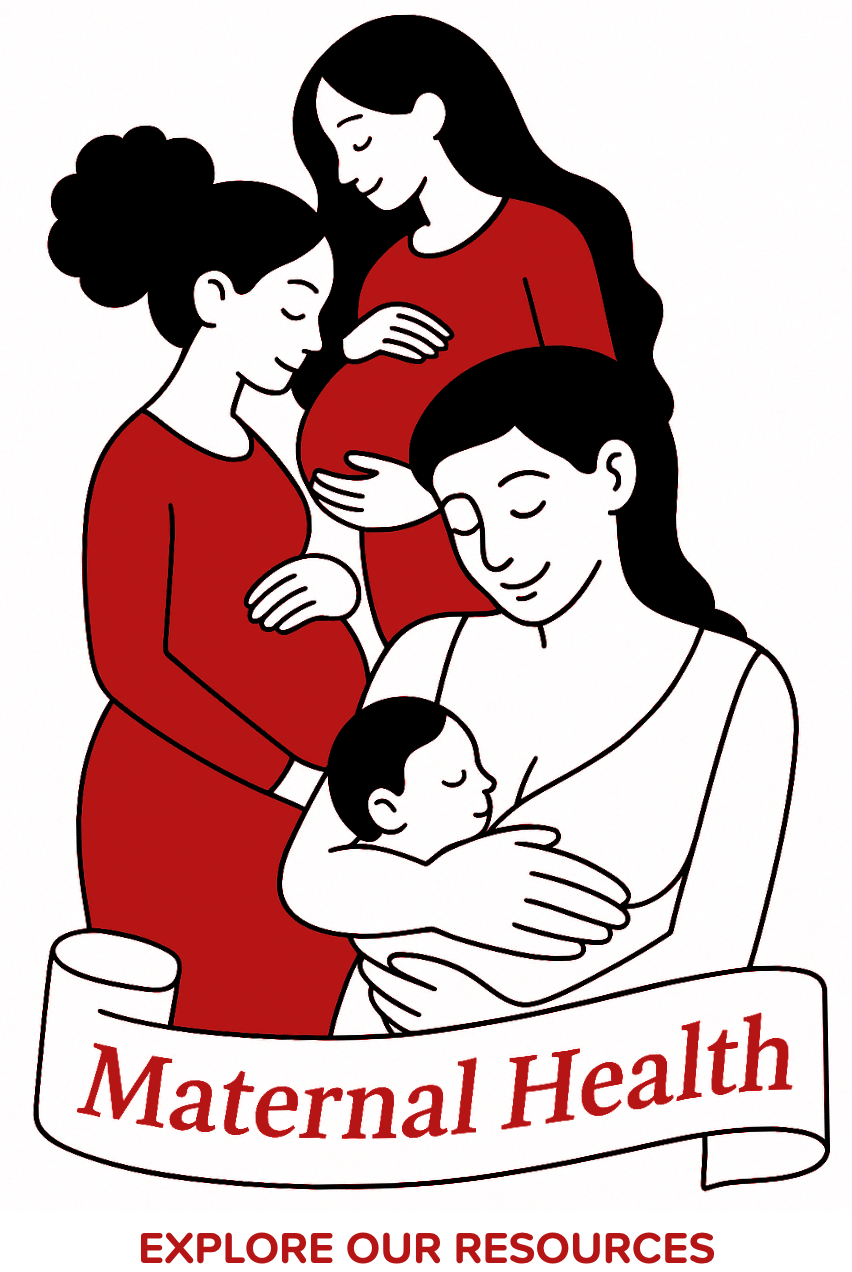 Icon with illustration of three pregnant women